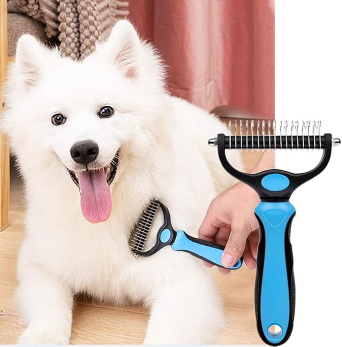 Perie pentru caini/pisici, Zola®, de curatarea parului, maner ergonomic, 17x6.5x2.5 cm, albastra Perie pentru caini/pisici, Zola®, de curatarea parului, maner ergonomic, 17x6.5x2.5 cm, albastra